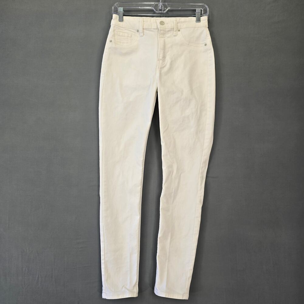 Lucky Brand Bridgette White Skinny Jeans Classic Stretch Denim Womens Size 4 Zip